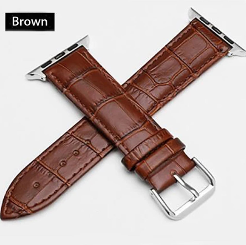 Strap for Apple Watch Ultra 49mm 45mm 44mm 42mm Crocodile Pattern  Synthetic Leather Strap for Series 9 8 7 6 5 4 2 SE