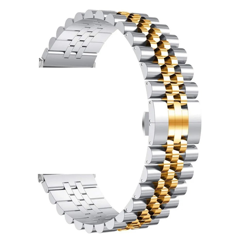 20mm Rolex Style Stainless Steel Solid Chain For Samsung watch 4 / 5/ 6 / Haylou RS4 / RS4 Plus / Mibro Lite / with Pins