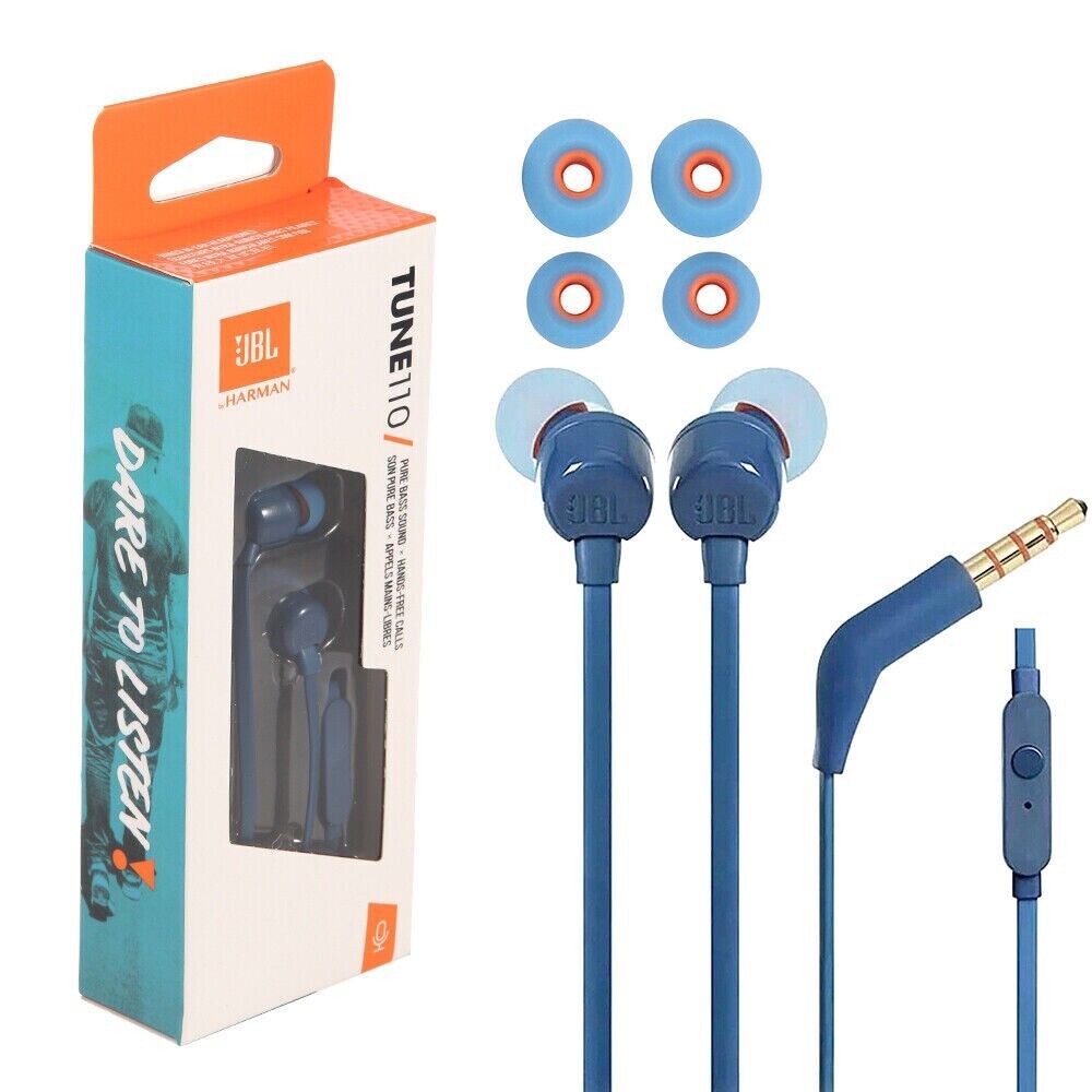 JBL T110 In Ear Wired Headphones Hands-free Original 3.5mm Pin