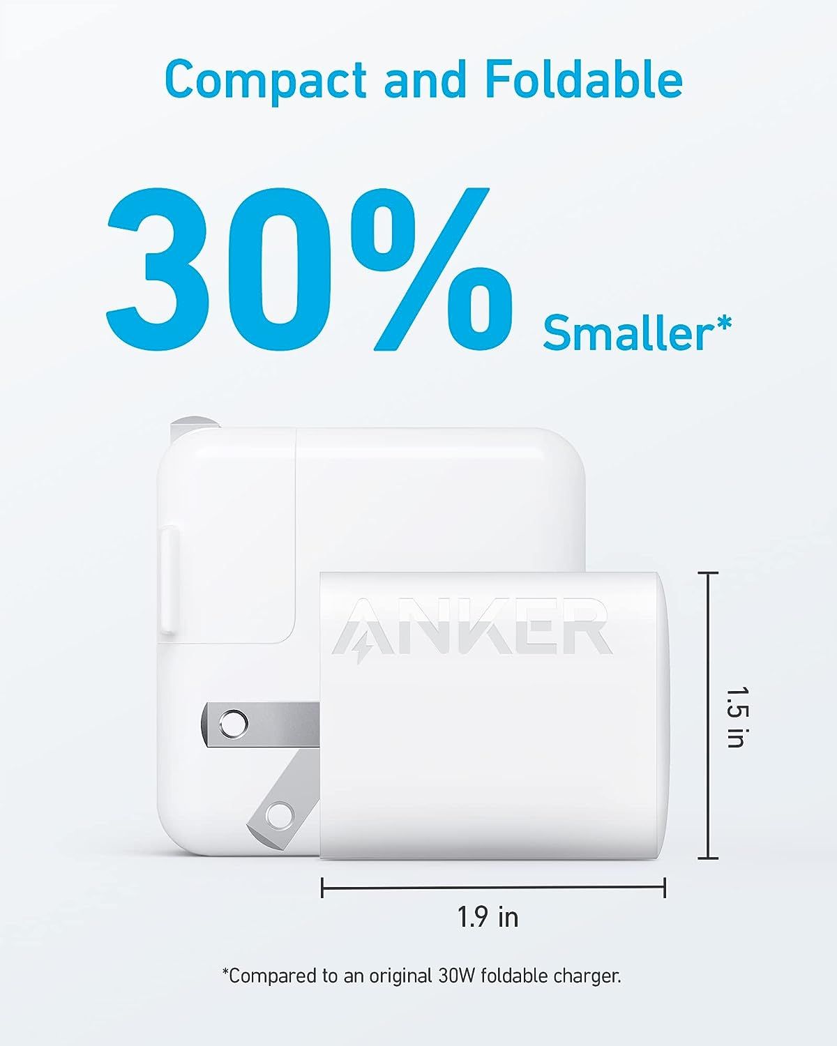 Anker 313 GaN 30W PIQ 3.0 – Foldable Fast Charger