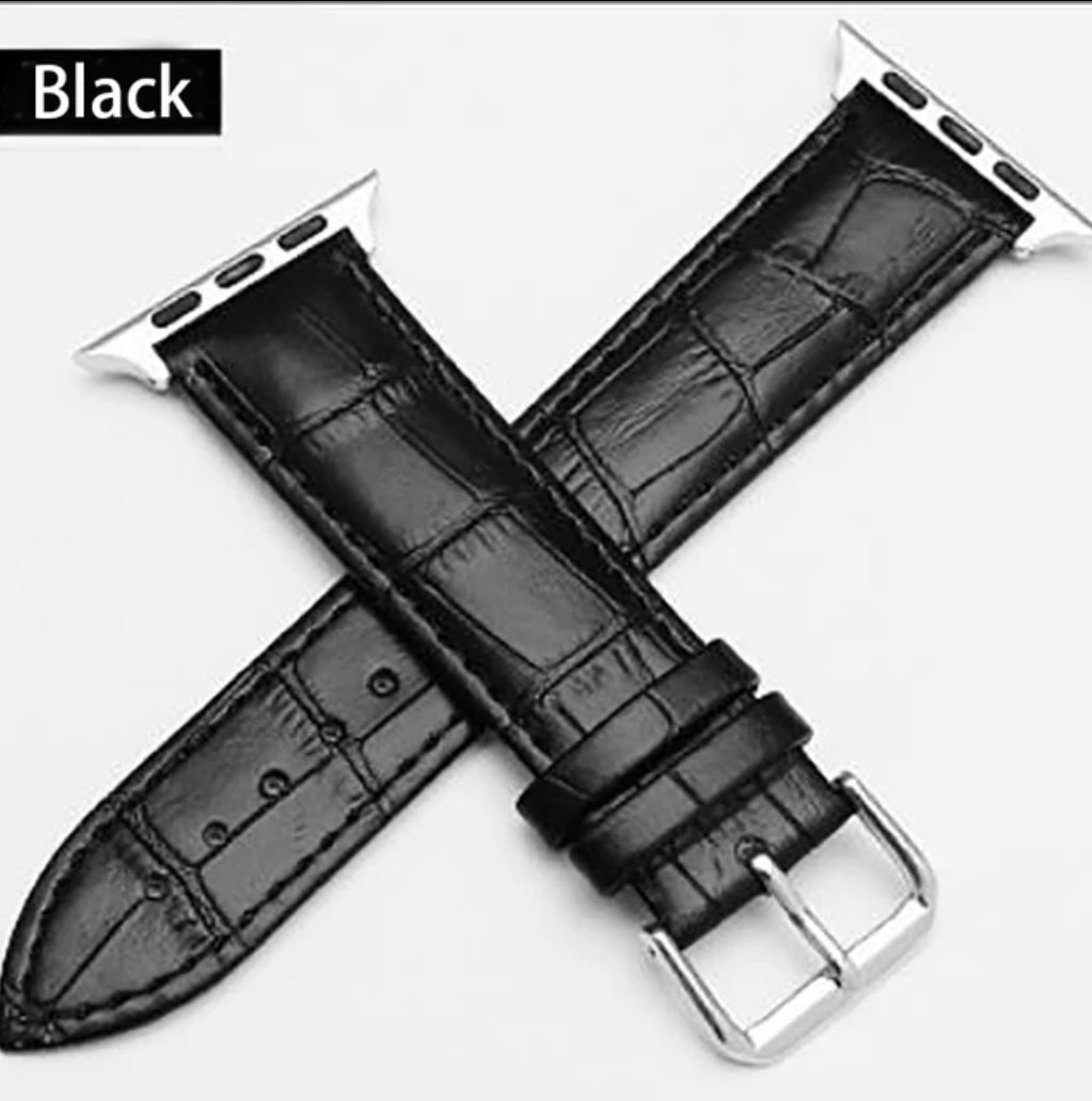 Strap for Apple Watch Ultra 49mm 45mm 44mm 42mm Crocodile Pattern  Synthetic Leather Strap for Series 9 8 7 6 5 4 2 SE